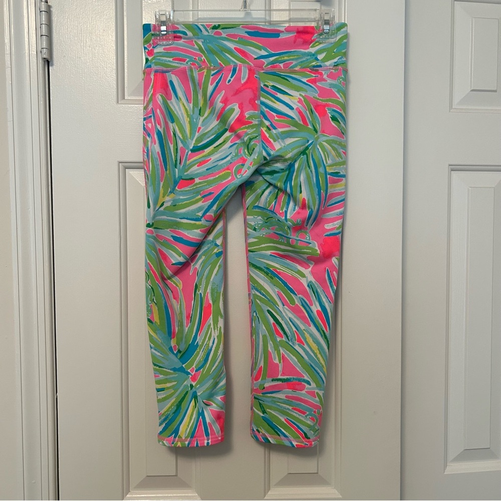 Lilly Pulitzer UPF 50 Luxletic 21" Cropped Legging Beckon Blue Jungle Utopia S - Picture 5 of 6